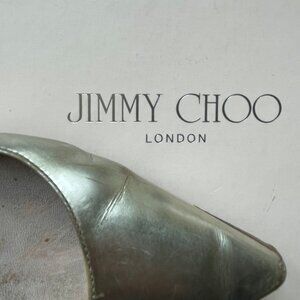 JImmy Choo Silver Romy Flat 37 1/2
